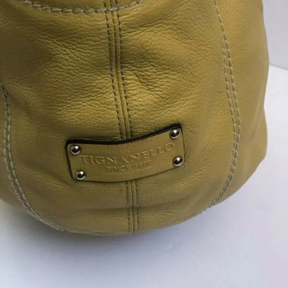 Tignanello Handbag Genuine Leather yellow Satchel